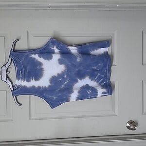 Cleo Tank top Blue/Gray Tie- Dye 100% Cotton XL EUC